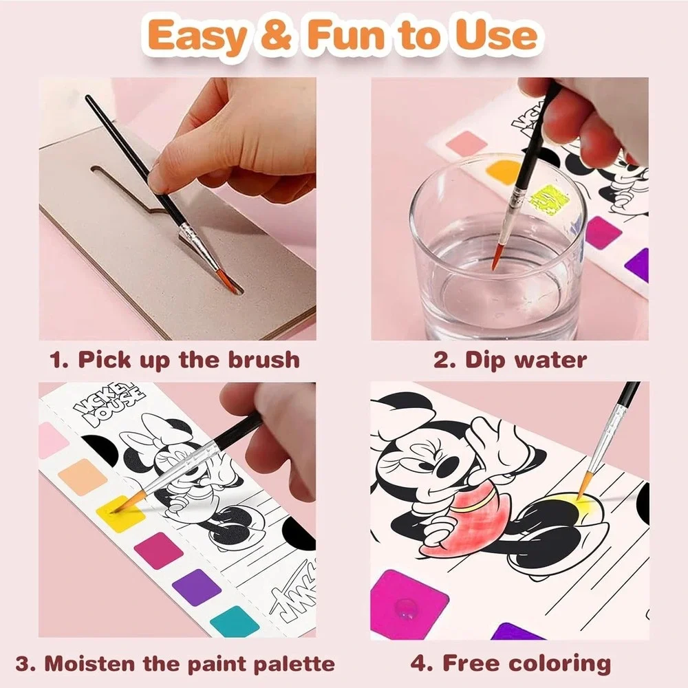 NEW! Kidcraft Minnie‎ Mouse Water Paint Book for Kids Activity Set of 2